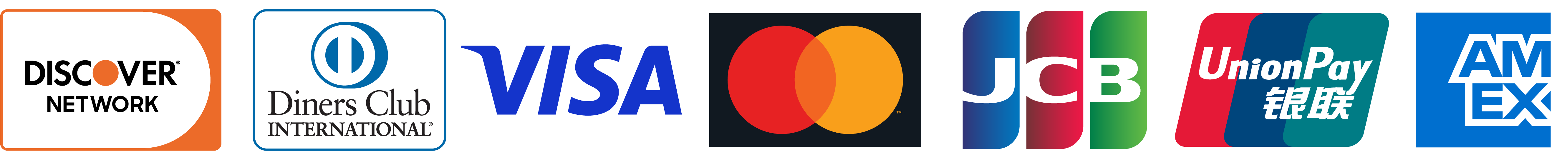 Accepted international payment cards